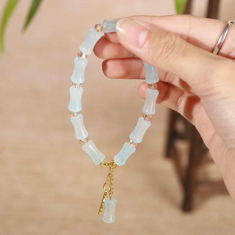 Korean Style Small Fresh Student Bracelet, Personalized Sweet Glass Beaded Bracelet, Exquisite Painted Butterfly Pendant Bracelet - Image 1